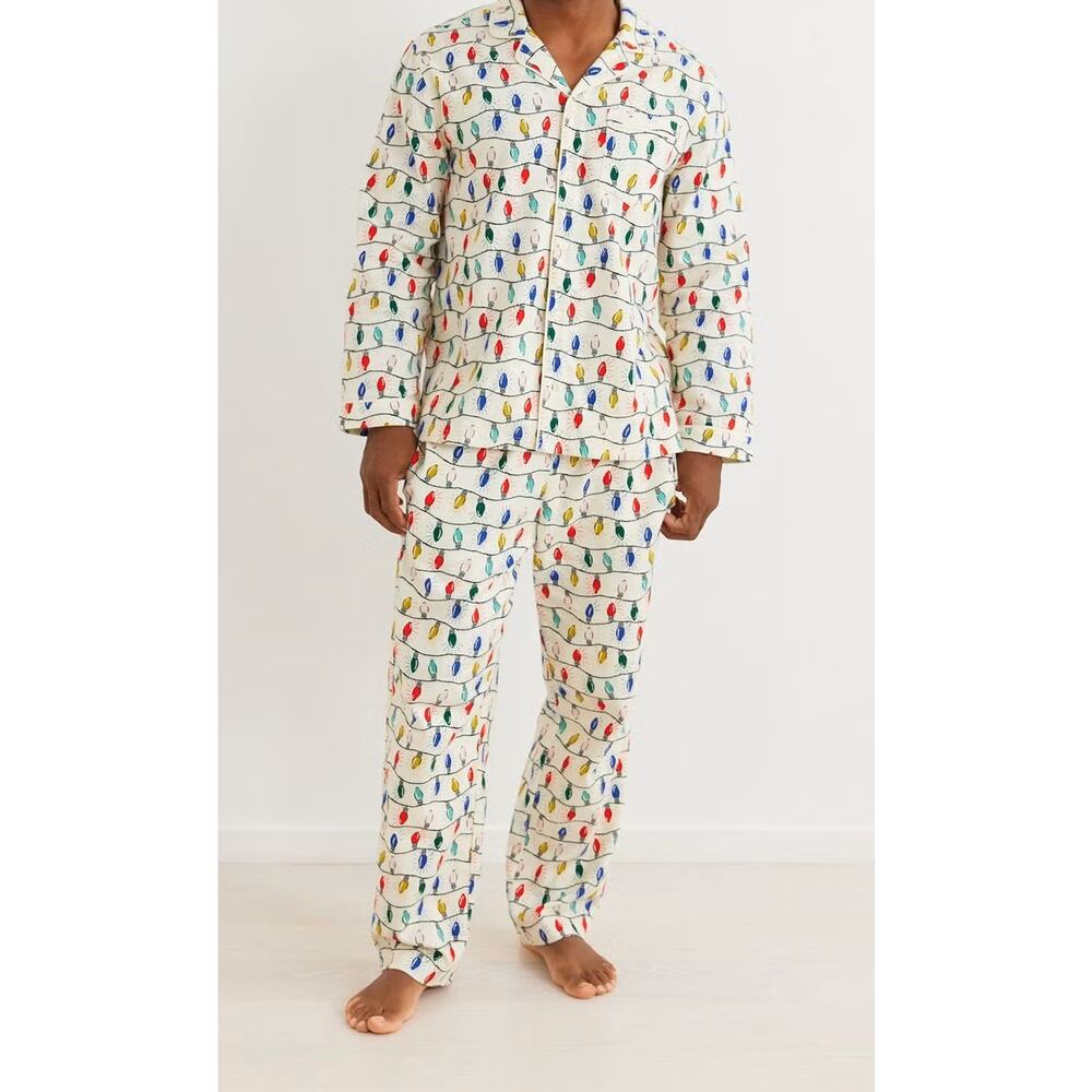 Adult Unisex Flannel Pajama Top and Bottom Bright Bulbs Hannah Andersson